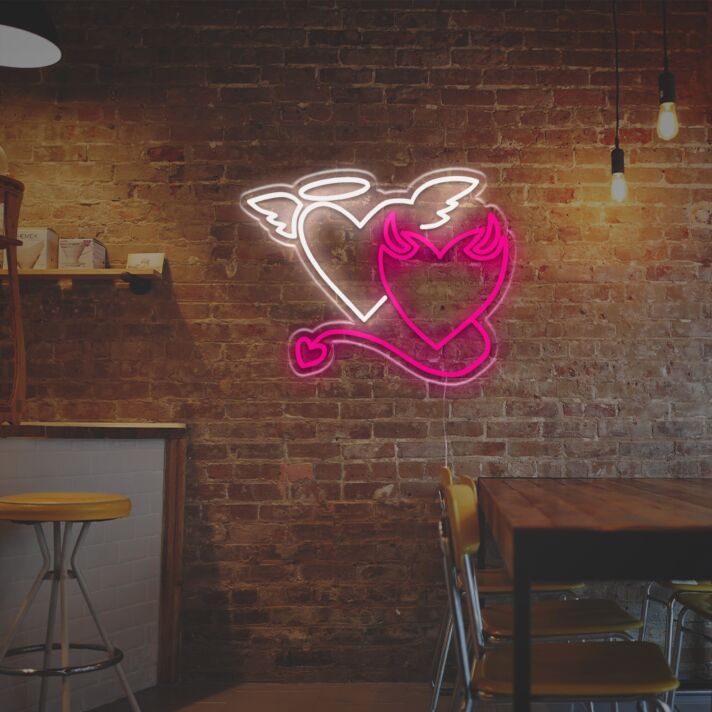 Angle And Devil Heart LED Neon Sign