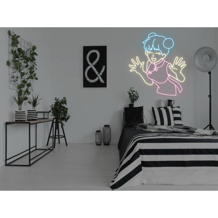 Anime Laughing Girl Neon Sign