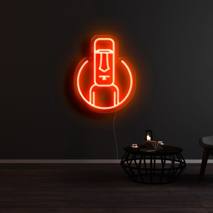 Easter Island Icon Neon Sign