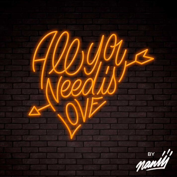 All You Need Is Love Lettering Neon Sign