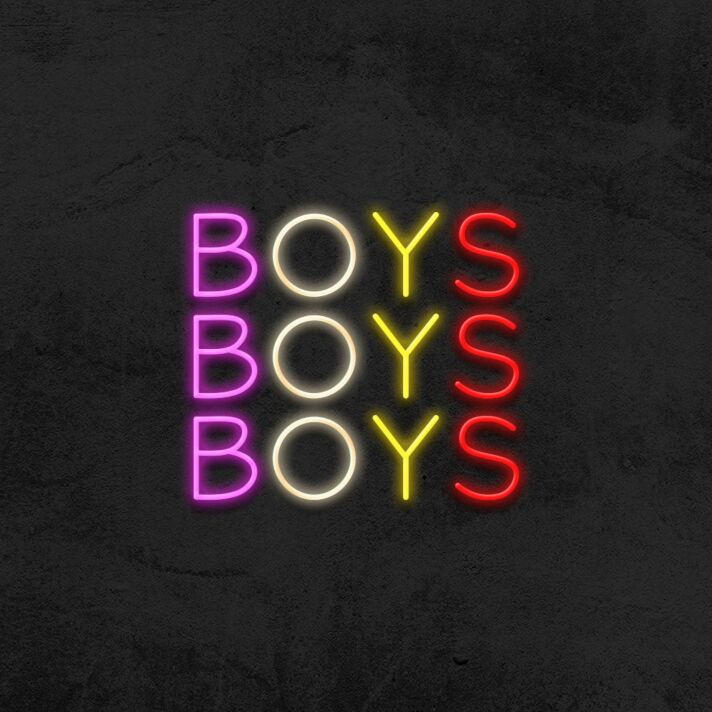 Boys Boys Boys Neon Sign