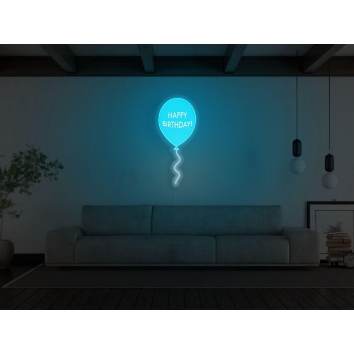 Happy Birthday Balloon Neon Sign