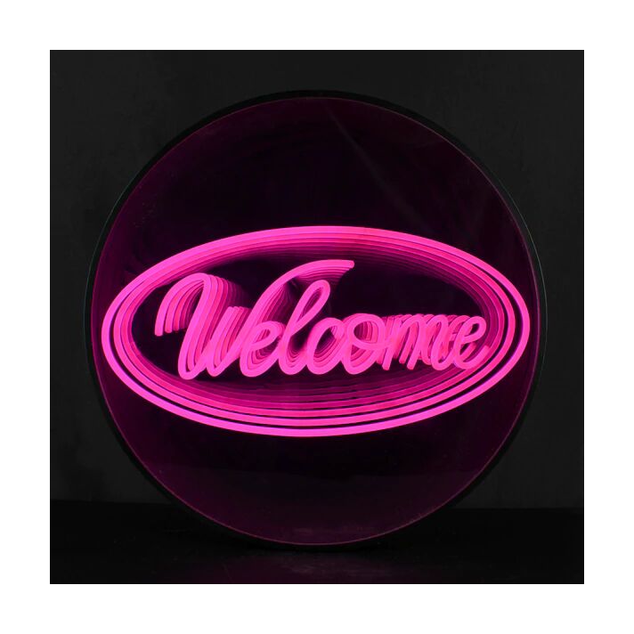 Welcome Infinity Mirror Neon Sign