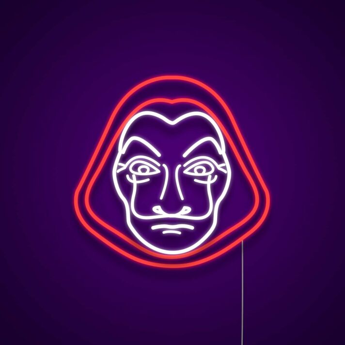 Money Heist Mask Neon Sign