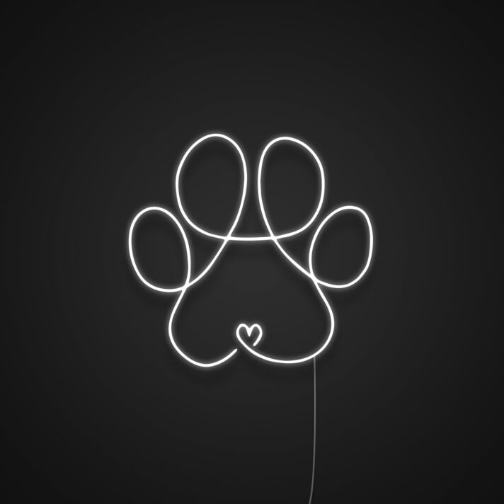 Pawprint Lineart Neon Sign