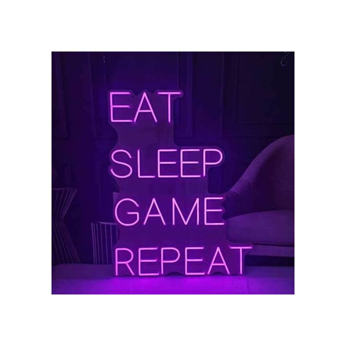 Eat Sleep Game Repeat Neon Sign
