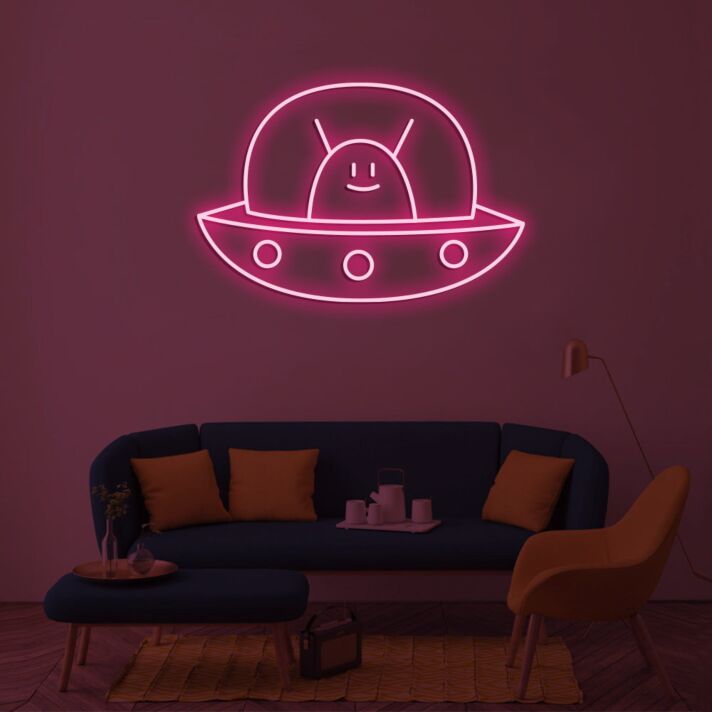 Alien Spaceship Neon Sign