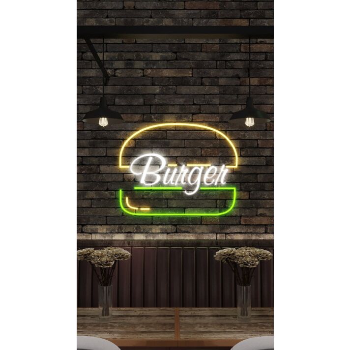 Neon Burger Logo Neon Sign