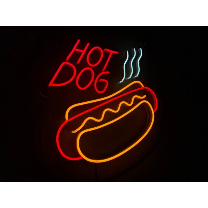 Hot Dog Character Neon Sign