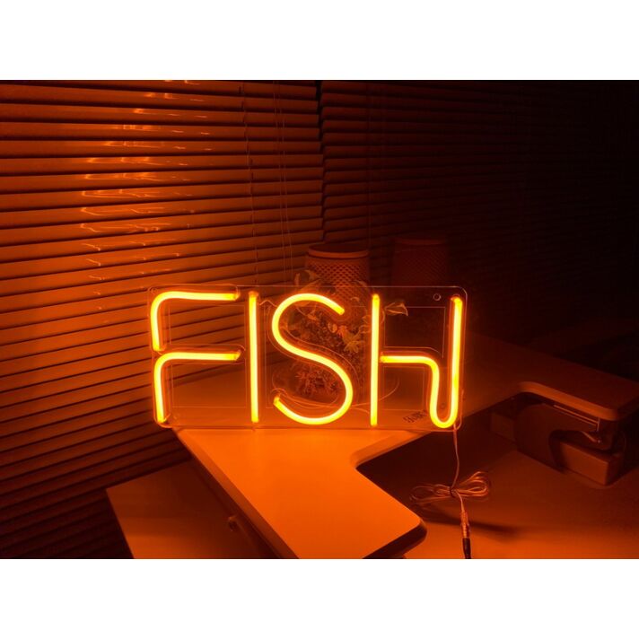 Fish Text Neon Sign