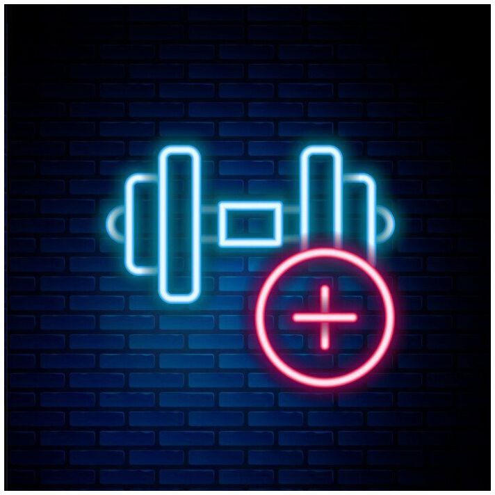 Glowing Barbell Neon Sign For Gym