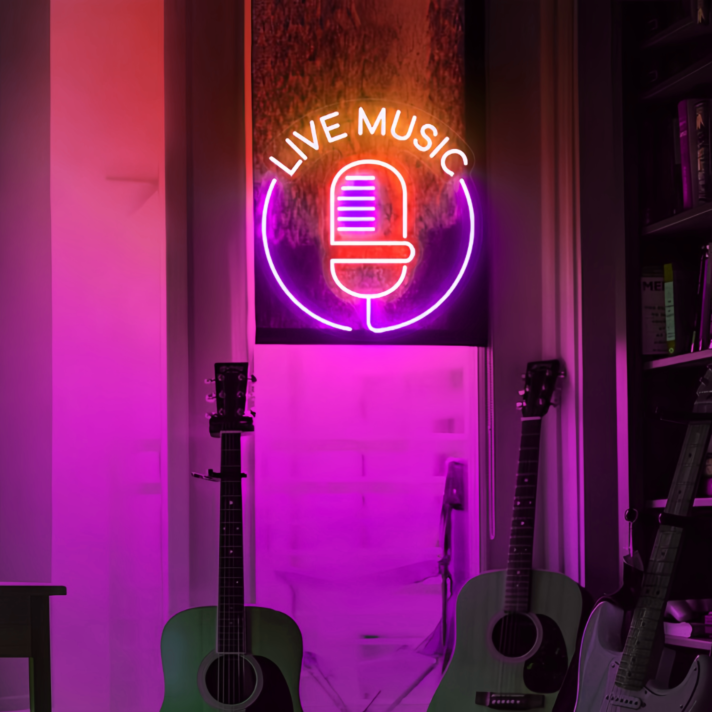 Customize "Live Music" Neon Sign: Amplify Your Atmosphere