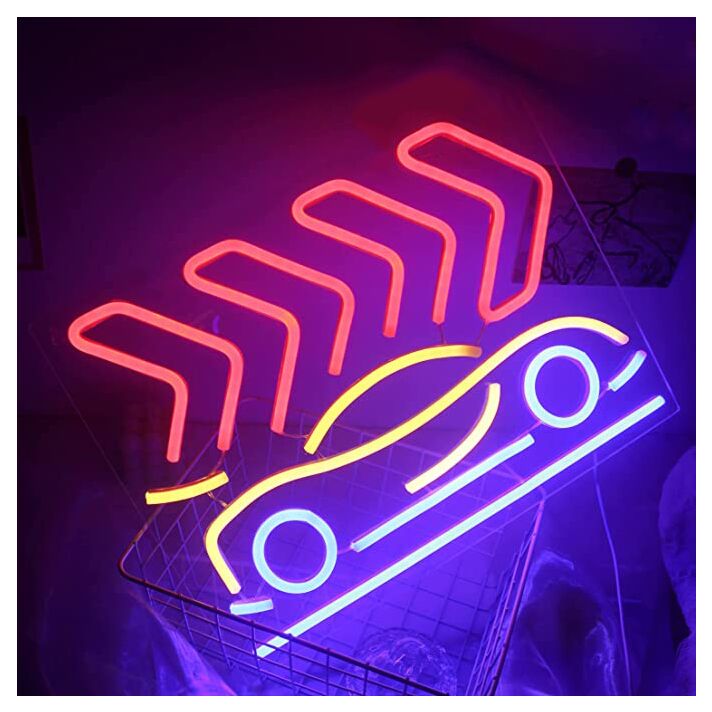 Neon Car Signs Led Neon Sign Red Neon Light Signs For Bedroom Game Area