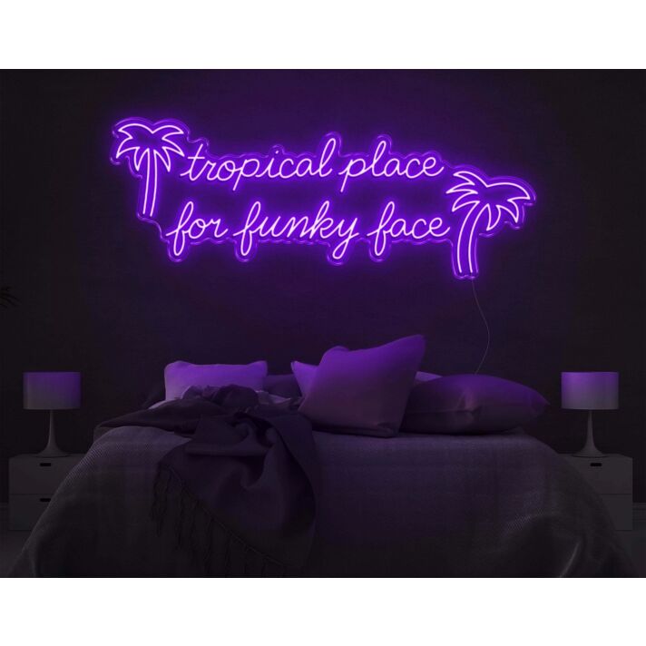Tropical Place For Funky Face LED Neon Sign