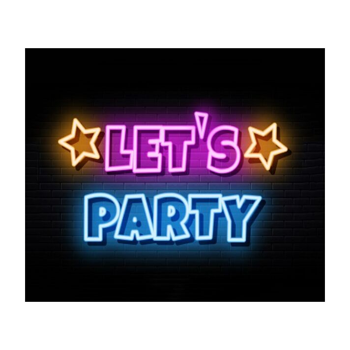 Lets Party Neon Sign With Yellow Stars Neon Sign