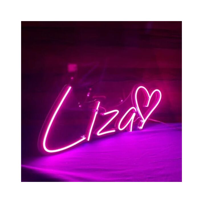 Lisa Neon Name Signs With Heart Pink Neon Sign