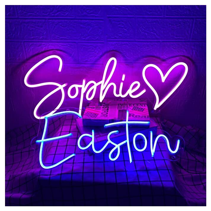 Sophie And Easton Neon Customize Your Name Signs With Heart Neon Sign