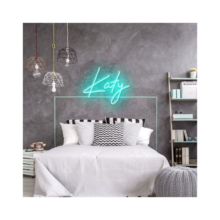 Katy Neon Name Signs Bedroom Decor Ice Blue Neon Sign