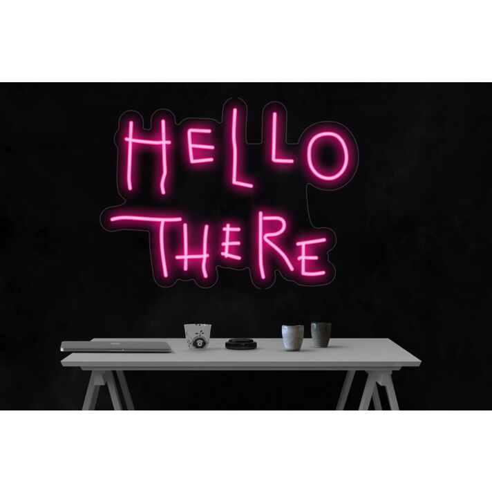 Hello There Neon Sign Room Wall Decor Pink Neon Lights