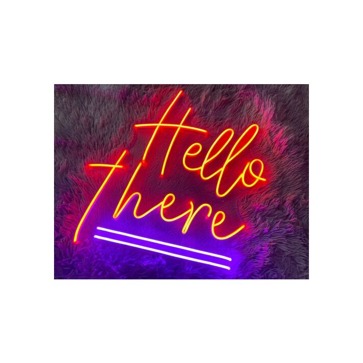 Hello There Neon Sign Orange And Purple Neon Sign