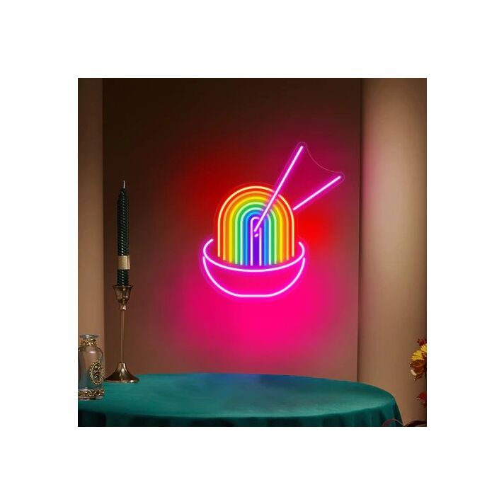 Rainbow Pho Ramen Led Neon Sign With Dimmer Neon Bar Sign Wall Neon Sign