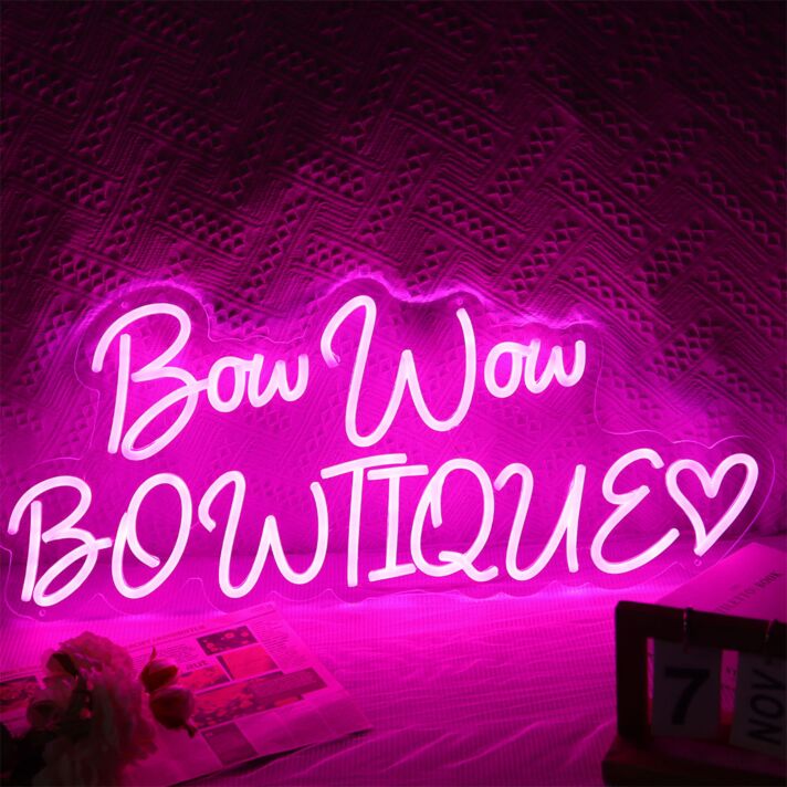 Bow Wow Bowtique Neon Sign