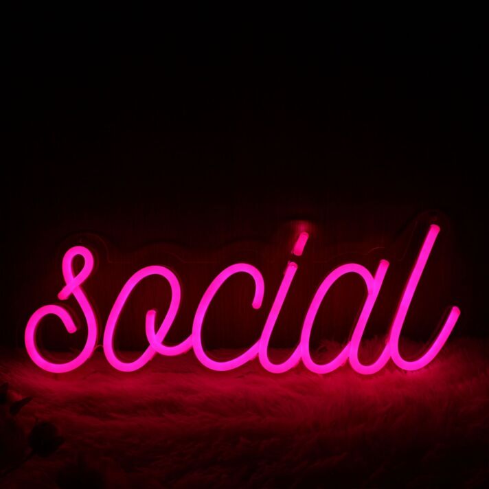 Social Neon Sign