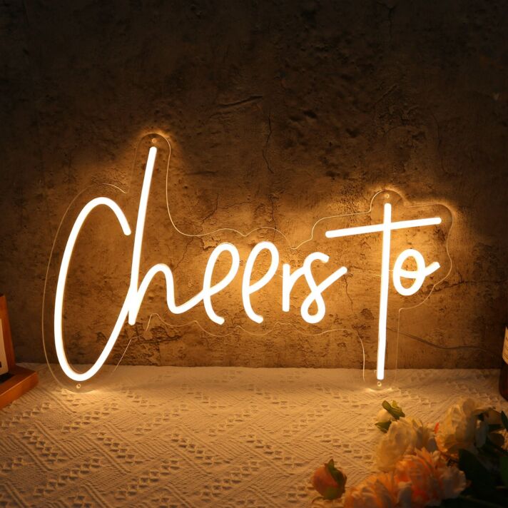 Cheers To Yellow Neon Sign