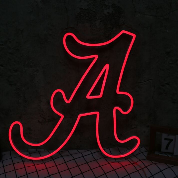 Capital Letter A Red Neon Sign