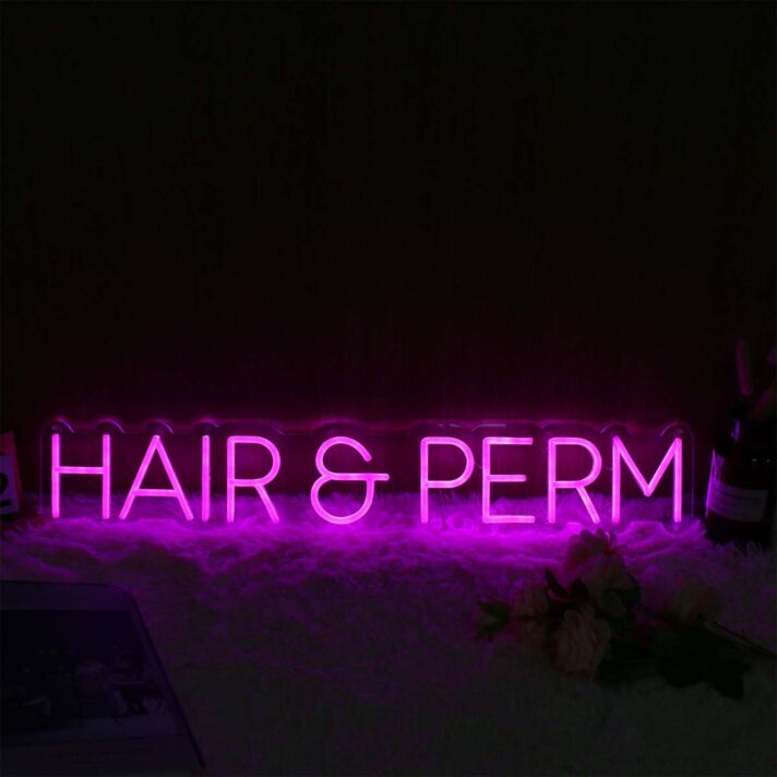 Hair And Perm Pink Neon Sign
