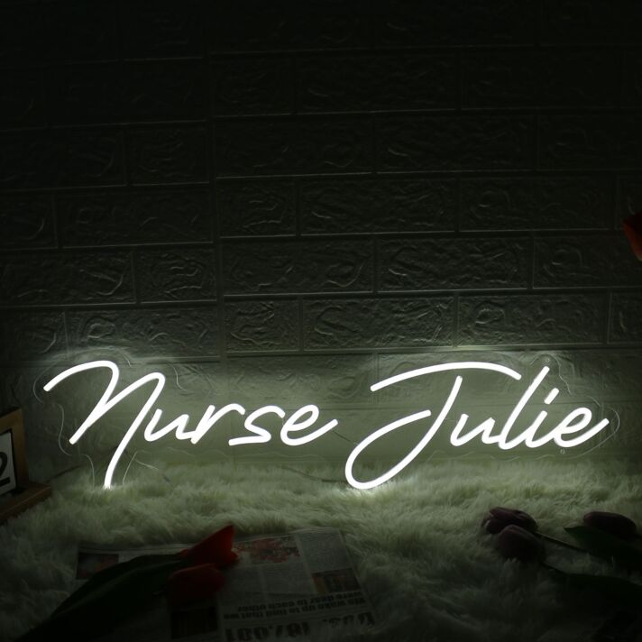 Nurse Julie White Neon Sign