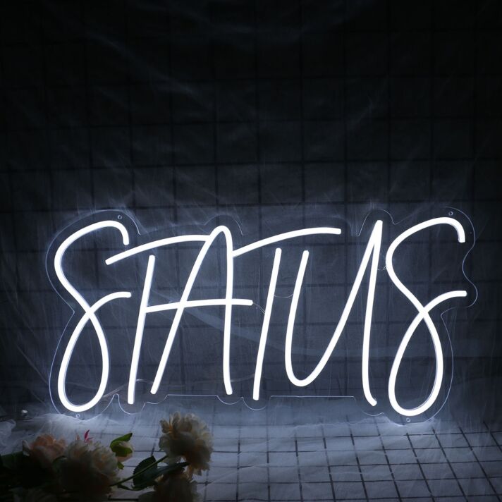 Status White LED Neon Sign