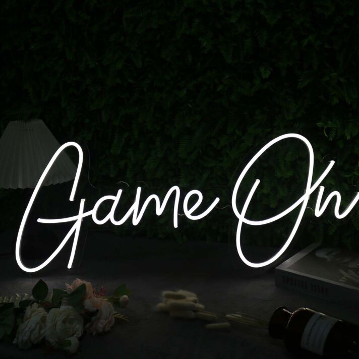 Game On White Custom Neon Sign