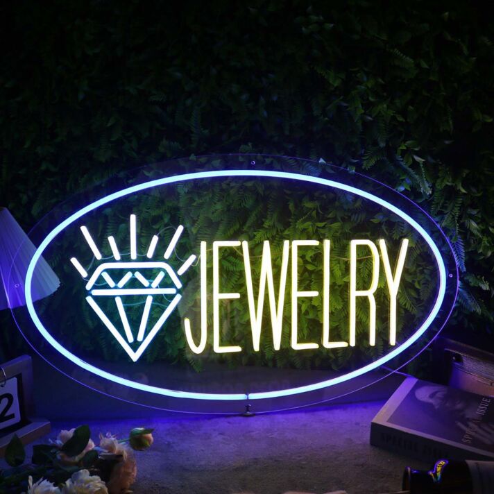 Jewelry With Shining Diamond Custom Neon Sign