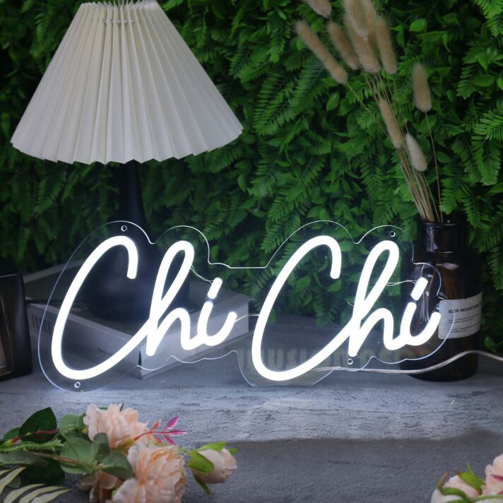 Chi Chi White Neon Sign