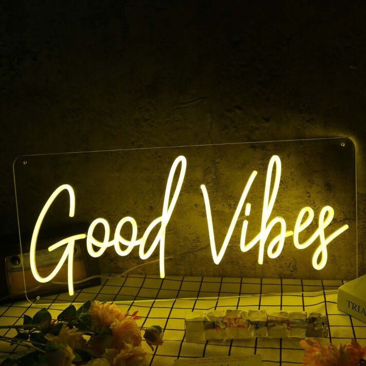 Good Vide Yellow Custom Neon Sign
