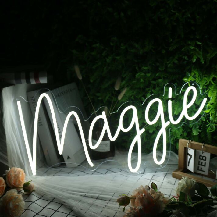 Maggie White Name Neon Sign