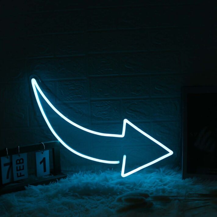 Smooth Arrow Blue Neon Sign