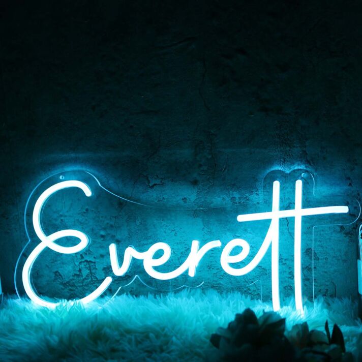 Everett Blue Name Neon Sign
