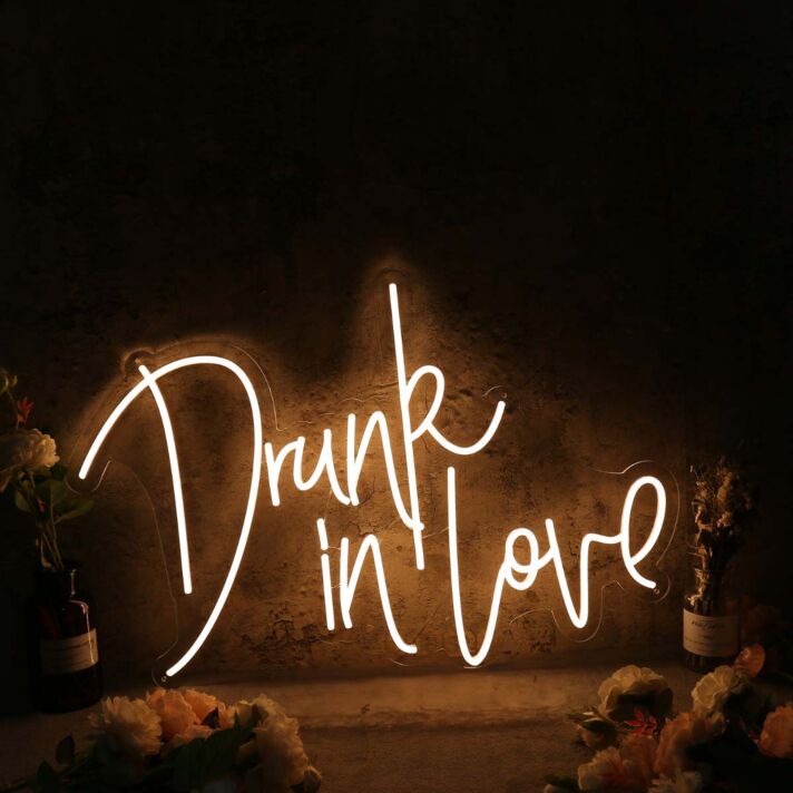 Drunk In Love Yellow Neon Sign
