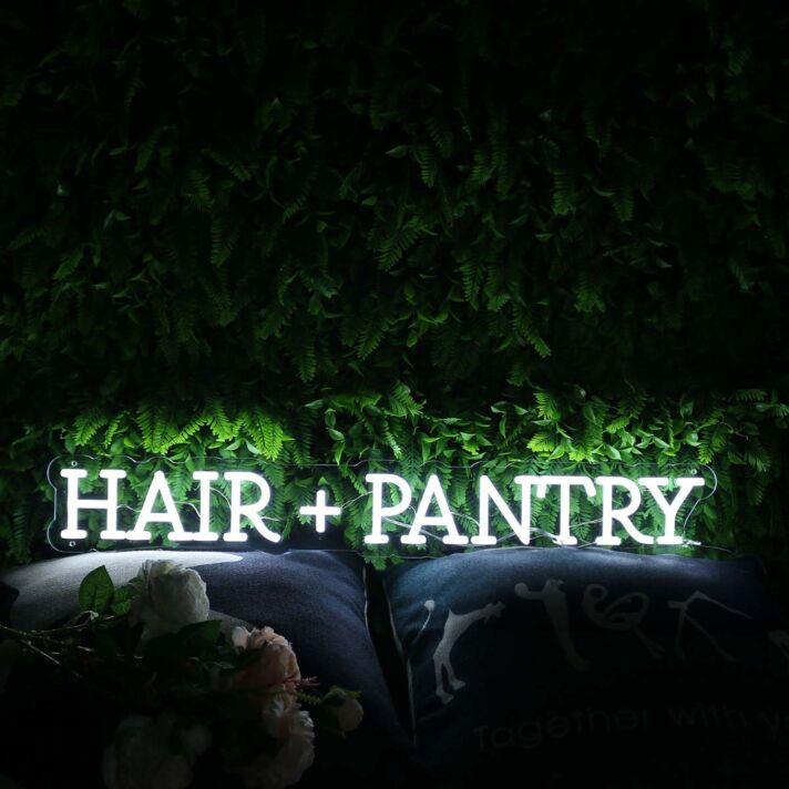 Hair Pantry White Custom Neon Sign