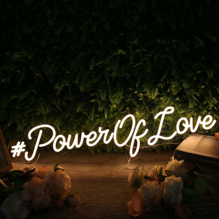 Power of Love Yellow Neon Sign