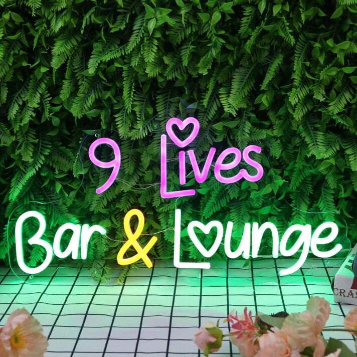 9 Lives Bar And Lounge Custom Neon Sign