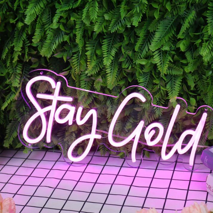 Stay Gold Purple Neon Sign