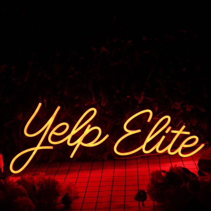 Yelp Elite Orange Neon Sign