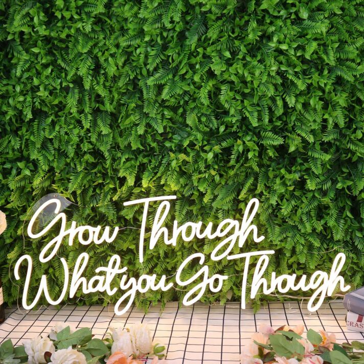 Grow Through What You Go Through Yellow Neon Sign