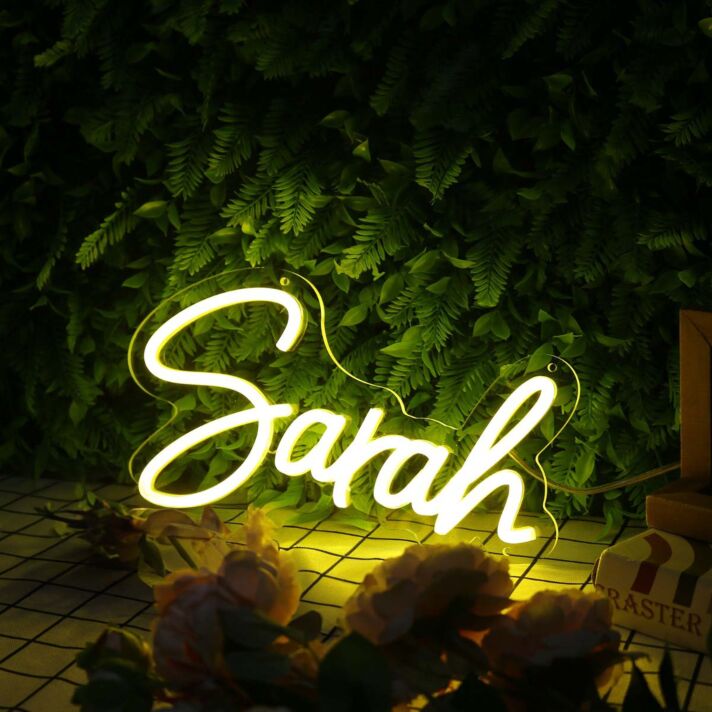 Sarah Yellow Neon Sign