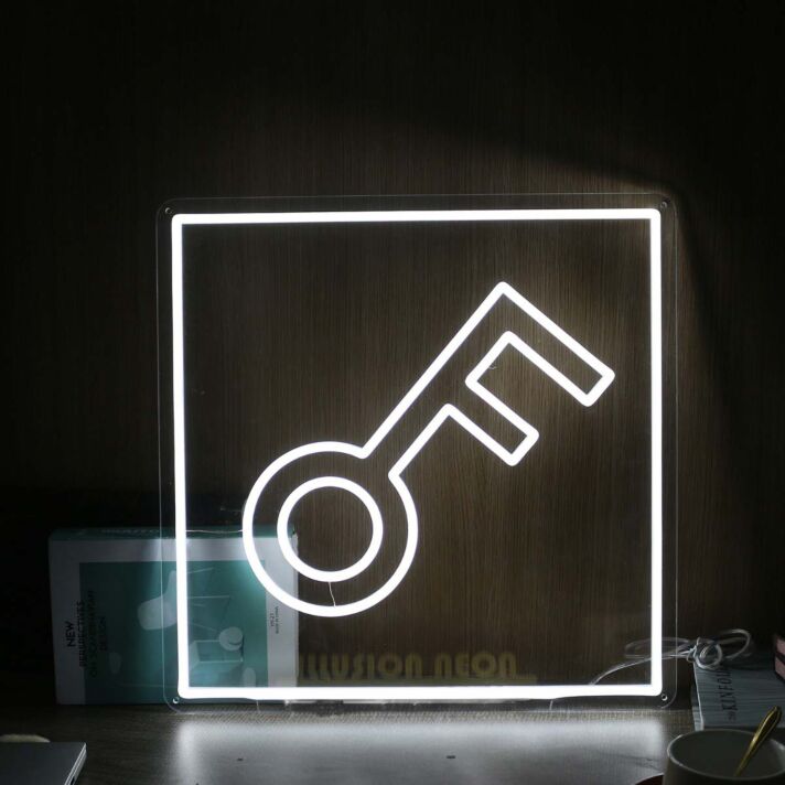 The Keys Pattern White Neon Sign