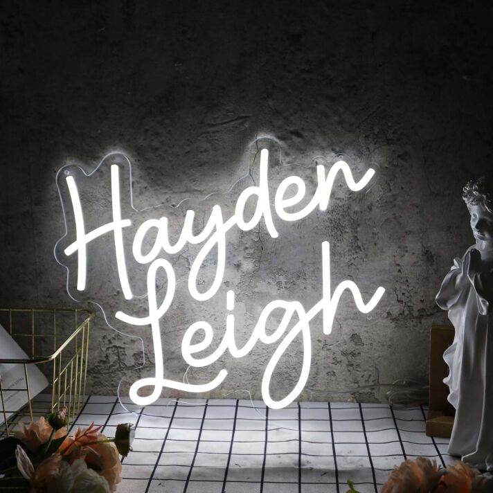 Hayden Leigh White Neon Sign