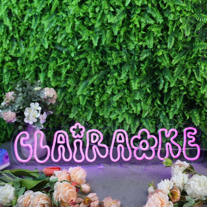 Clairaoke Purple Custom Neon Sign